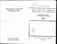 Diez años del Servicio Nacional de Microfilm nº 66. Inventario de los códices y documentos fotocopiados.